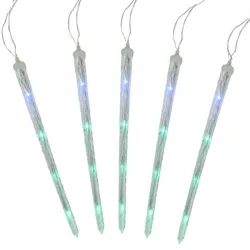 Northlight 5ct Dripping Transparent Icicle Christmas Light Tubes Multi-Color - 13' Clear Wire