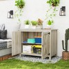 Outsunny Wood Outdoor Storage Cabinet, Compact Garden Shed Potting Shed with Shelf and Double Doors - 2 of 4