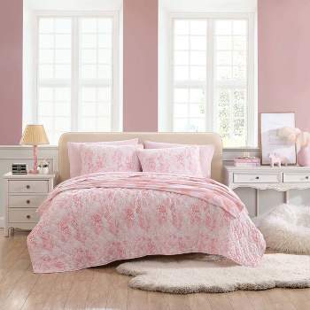 King Betsey Johnson Butterfly 100% Microfiber Quilt Set Ombre Pink - Betseyville