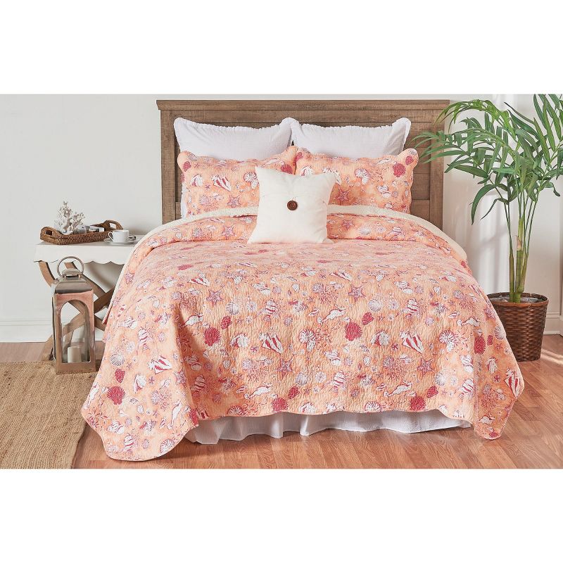 C&F Home Lagoon Peach Cotton Quilt Set  - Reversible and Machine Washable, 3 of 6