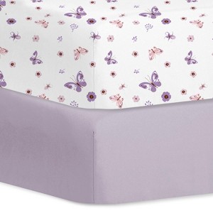 LISM 2 Piece Crib Sheets,Crib Fitted Sheets for Standard Size Crib and Toddler Mattress - 1 of 4