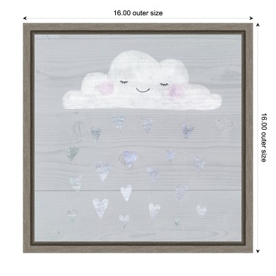 Sweet Dreams IV Acrylic Canvas Painting with Distressed Greywash Frame