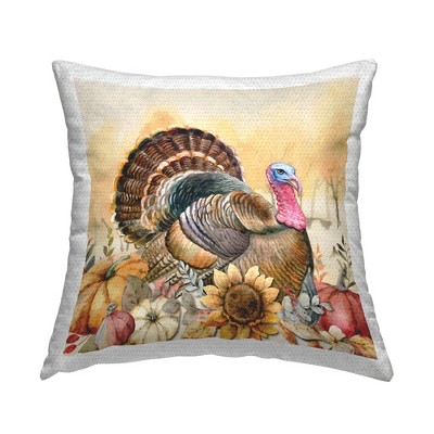 Stupell Industries Fall Turkey Floral Harvest Pumpkins