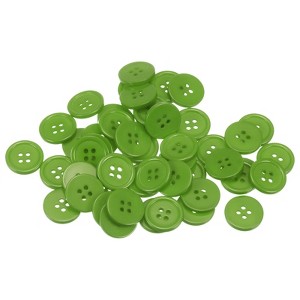 Unique Bargains Resin Craft Snap Round Flat 4-Hole Sewing Buttons 50 Pcs - 1 of 4