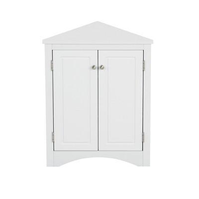 Dolonm Triangle Bathroom Storage Cabinet with Adjustle Shelves, Freestanding Corner Floor Cabinet for Kitchen, Bathroom, Living Room
