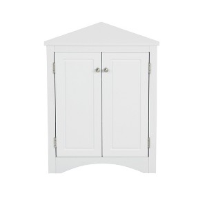 Dolonm Triangle Bathroom Storage Cabinet with Adjustle Shelves, Freestanding Corner Floor Cabinet for Kitchen, Bathroom, Living Room - 1 of 4