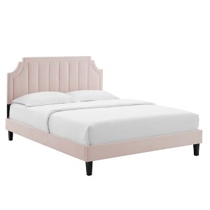 Modway Sienna Performance Velvet Queen Platform Bed - 1 of 4