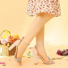 Perphy Women's Open Toe Rhinestone Ankle Strap Chunky Heel Sandals - 4 of 4