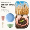 Itopfox 20-Piece Wheat Straw Dinnerware Set, Microwave & Dishwasher Safe Unbreakable Plates Bowls Cups Forks & Spoons for Kitchen, Camping, Parties - 3 of 4