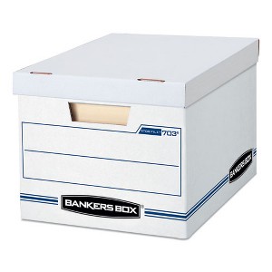 Bankers Box STOR/FILE Basic-Duty Storage Boxes, Letter/Legal Files, 12" x 16.25" x 10.5", White, 20/Carton - 1 of 4