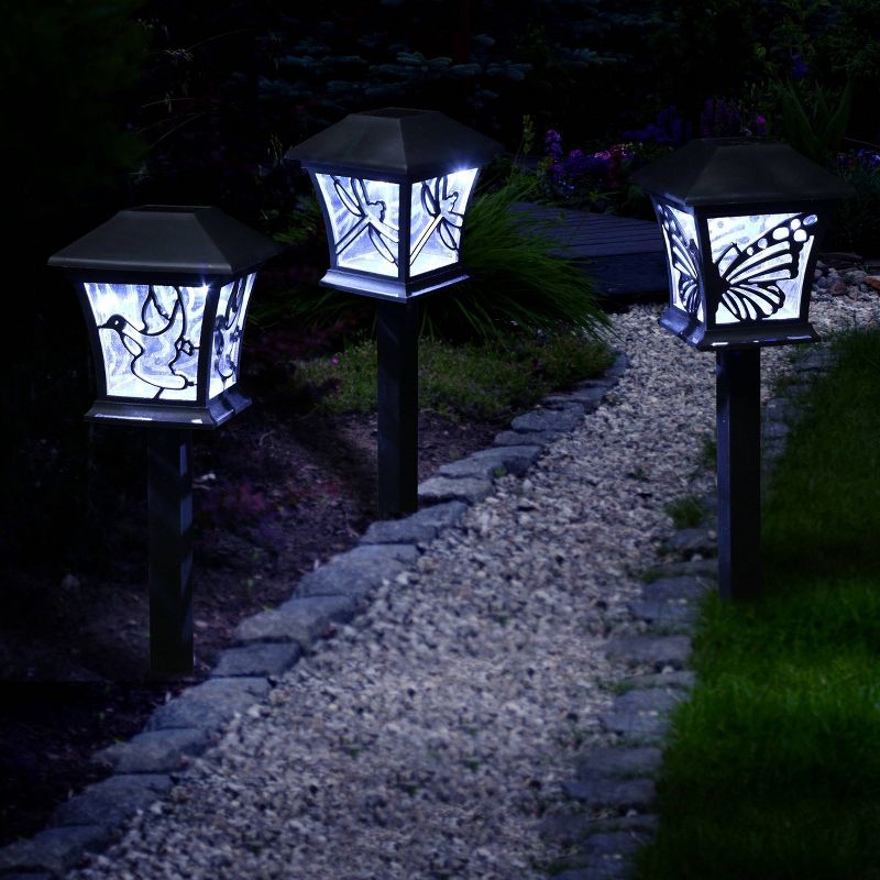 3pk Butterfly/Dragonfly/Bird Solar LED Path Lights Black - Alpine Corporation, 5 of 7