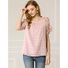 INSPIRE CHIC Women's Ruffled Boat Neck Chiffon Out Shoulder Short Sleeve Tops - 2 of 4