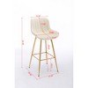 Skran 30 inch Set of 2 Bar Stools,with Chrome Footrest Velvet Fabric Counter Stool Golden Leg Simple High Bar Stool - 3 of 4