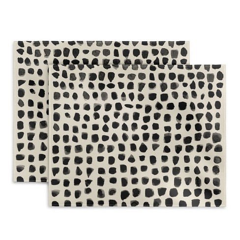 Summer Sun Home Art Dots Beige Placemats - Deny Designs - image 1 of 2