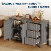 46.5" Fluted Sideboard Buffet Cabinet with 2 Doors & 3 Drawers, Sideboard Console Table Accent Credenza for Entryway, Living Room, Dinning Room - 3 of 4
