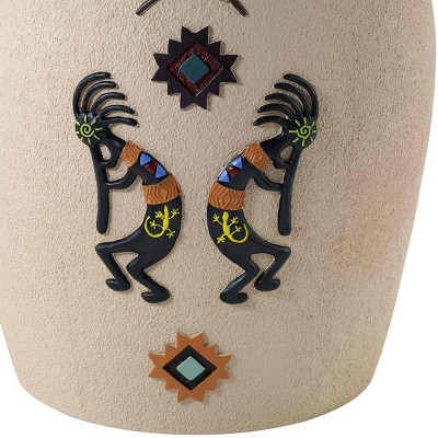 Southwest Beige and Brown Resin Wastebasket with Kokopelli Design