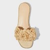 Women's Coco Raffia Flower Slide Sandals - A New Day™ Tan - 3 of 4