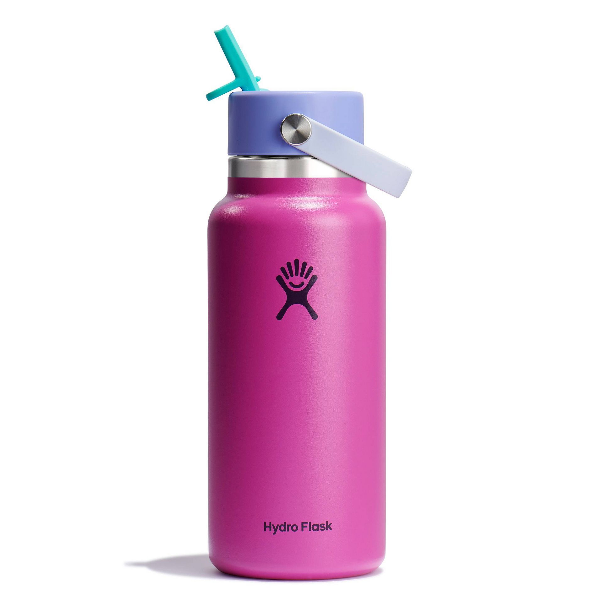 Hydro Flask 32oz Wide Mouth Flex Straw Water Bottle Holiday Punch: Vacuum-Insulated, Leakproof, Dishwasher-Safe