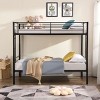 NicBex Modern Twin Over Twin Loft and Bunk Bed,Metal Bunk Bed Frame with Ladder and High Guardrail for Teens Adults,Large Under Bed Storage - 2 of 4
