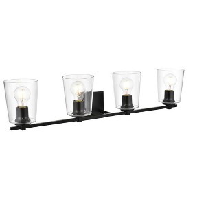 Elegant Lighting Kacey 4 light Black and Clear Bath Sconce - 1 of 3