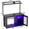 Aheaplus Fish Tank Stand with Hutch and Storage Cabinet, Aquarium Cabinet with Power Outlet & LED Light - 3 of 4