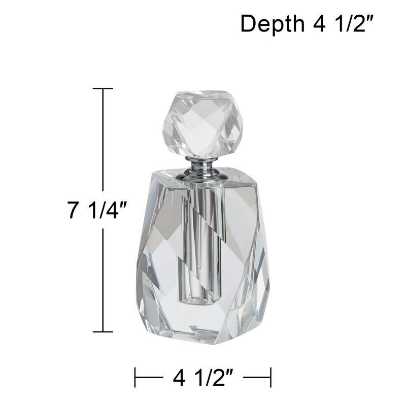 Dahlia Studios Aston 7 1/4" High Clear Glass Decorative Perfume Bottle, 4 of 9
