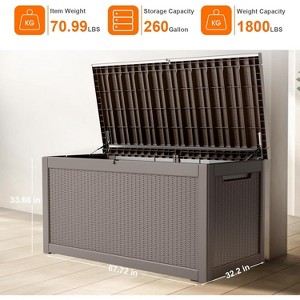 YARDGRACE large gallon resin deck box, lockable terrace indoor and outdoor storage box, waterproof storage box - 1 of 4