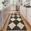 Runner Rug Washable Distressed Trellis Rug, Bedside Modern Checkered Office Carpet Low Pile Neutral Soft Nursery Carpet - 2 of 4