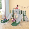 VYNXARIA 7-in-1 Green Spaceship Play Set for Kids: Double Slide, Arch Tunnel, Ring Toss, Basketball Hoop, Climbing Area - 2 of 4
