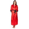 Ashford & Brooks Women's 3 Piece Satin Long Robe and Pajama Set - 3 of 4