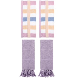 REGALWOVEN 4 Pcs Cotton Bathroom Hand Towels for Home Decoration - 1 of 4