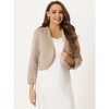 INSPIRE CHIC Women's Long Sleeve Open Front Cropped Winter Faux Fur Jacket - 4 of 4