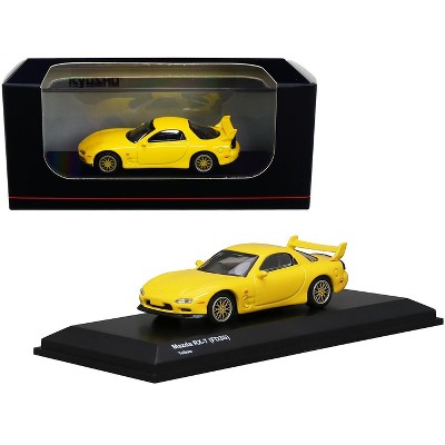 Mazda RX-7 (FD3S) RHD (Right Hand Drive) Yellow with Gold Wheels 1/64 Diecast Model Car by Kyosho