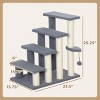LAOTIES 4-Level Cat Tree with Scratching Posts,Pet Steps with Side Step And Hanging Ball - 3 of 4