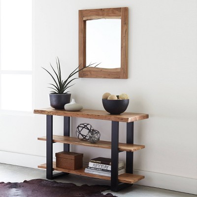 Natural Acacia Wood Square Live Edge Mirror