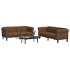 vidaXL Velvet Sofa Set - 2pc Brown Settee and Armchair, Modern Living Room Furniture with Sturdy Legs and Plush Comfort - 2 of 4