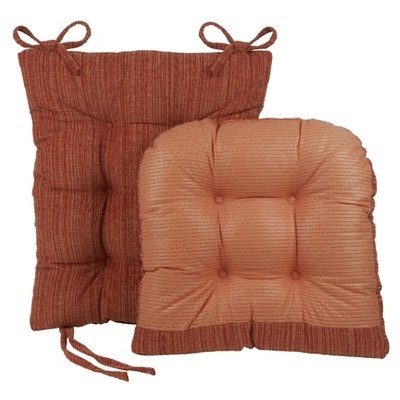 Red Polyester Non-Slip Rocking Chair Cushion Set
