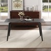 Modern Rectangular Dining Table for 6, Sintered Stone Top Kitchen Table, Curved Edge Table with Black Metal Legs-The Pop Home - 2 of 4
