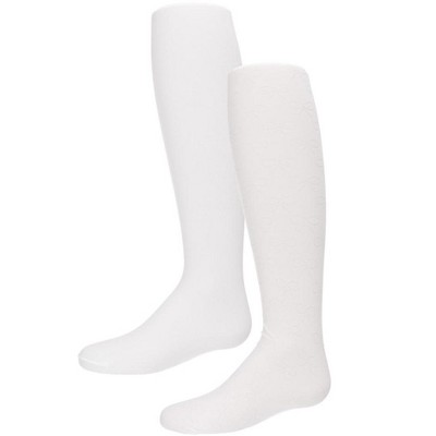 Memoi Girls' 2 Pair Pack Bow Print Opaque Tights