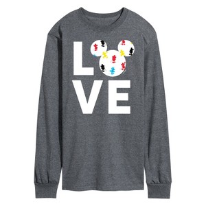 Men's - Disney - Mickey Mouse Love Long Sleeve Graphic T-Shirt - 1 of 4