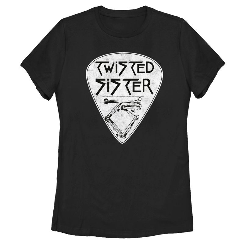 Women's Twisted Sister Guitar Pick Logo T-Shirt, 1 of 5