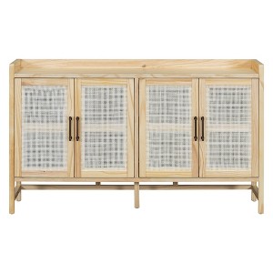 Hostack Sideboard Buffet Cabinet with Rattan Doors and Storage for Entryway Dining Room Kitchen Living Room, Natural - 1 of 4