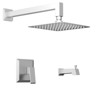 LOVMOR Shower Tub Kit, Tub and Shower Faucet Set with Single-Spray Shower Head and Tub Spout, Chrome (Valve Included) - 2 of 4