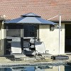 PURPLE LEAF 10/11/12/13ft Outdoor Patio Cantilever Umbrella with Base Offset Umbrella 360 Degree Rotation Round Umbrella for Deck Pool Garden - 3 of 4