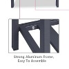 Black modern square side table; rustic aluminum outdoor side table with storage; patio tempered glass accent table - 4 of 4