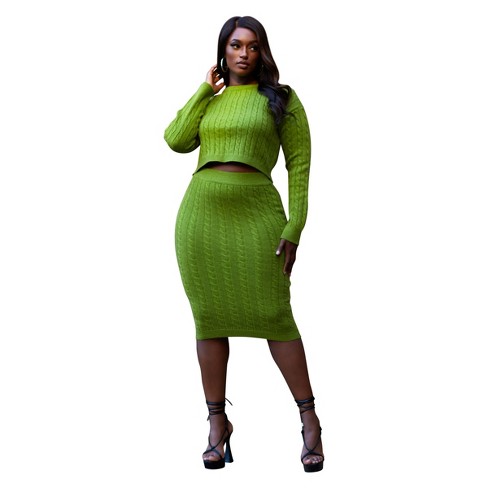 Plus size shop knit midi skirt