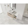 Vynxaria 42 in. Single Wall-Hung White Oak Plywood Bath Vanity with White Flat Stone Slab Ceramic Top KD-PACKING Ready to - 2 of 4