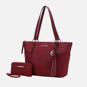 MKF Collection Gloria Vegan Leather Women’s Tote Bag with Wallet Set by Mia K - 1 of 4