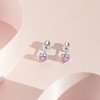Girls' CZ Heart Solitaire Screw Back Sterling Silver Earrings - In Season Jewelry - 4 of 4