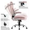 Adjustable Height Office Desk Chair Ergonomic Executive Desk Chair With Silent Swivel Chair Wheels And Arms Velvet-Cuddlewood - 4 of 4